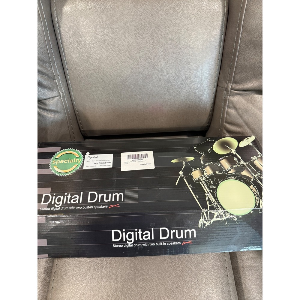 PogoLab G3001 Hand Roll Electronic Drum Set 9 Pads‎ Built-in Speakers Pedals NEW
